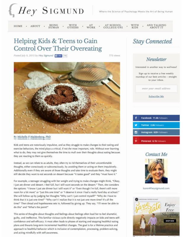 Helping Kids & Teens to Gain Control Over Their Overeating.